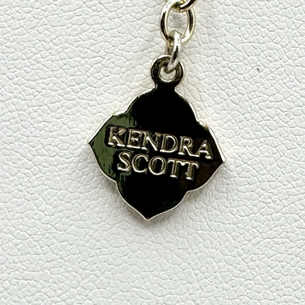 Kendra Scott Rayne Necklace Hot Pink Neon Tassel Pendant Long Goldtone Chain